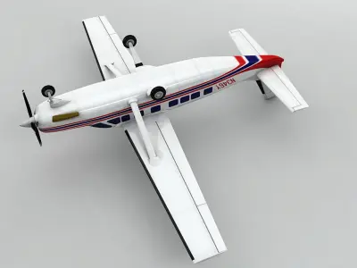 Cessna Caravan 208B Aircraft Low-poly 3D model
