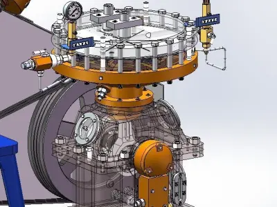 Large ship diaphragm compressor 3D model