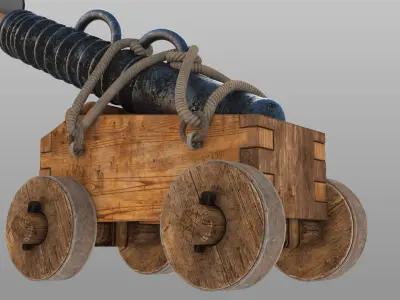 middle ages old cannon  Daejanggunpo Rigged 3D model