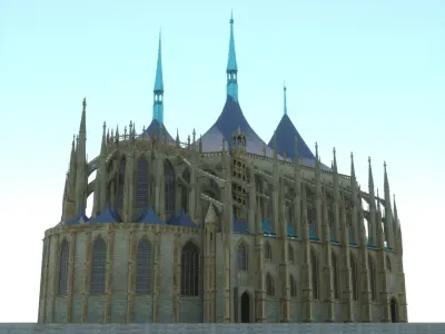 Saint Barbara - gothic cathedral -Kutna Hora- Czech republic 3D model