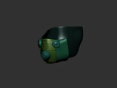 gas mask helmet high poly sculpt 3d printable  3D model 2