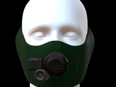Gas mask helmet 3d model scifi Low-poly Low-poly 3D model