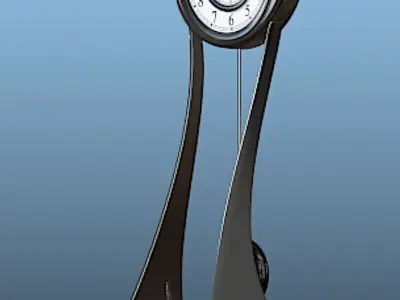 Modern Aluminum Grandfather Clock - High Poly Free 3D model
