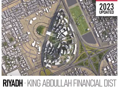 Riyadh - King Abdullah Financial District Low-poly 3D model