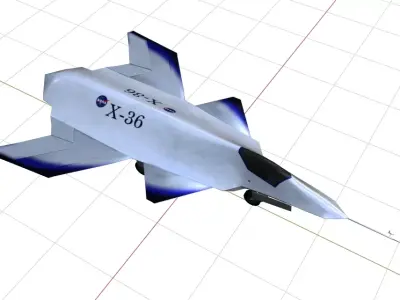 BOEING X-36 - The Tailless MINI STEALTH FIGHTER Low-poly 3D model