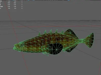 Stickleback Low-poly 3D model