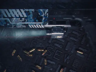 Glock 17 Pistol Gun Silencer Flashlight Attachement 3D model