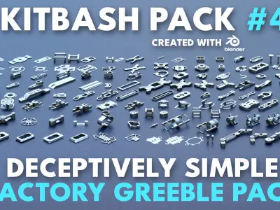 Factory Greeble Kitbash Master Bundle 1200 Models 3D model