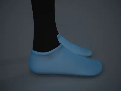 Blue Socks Style 2 Low-poly 3D model