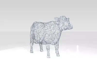 Cow Wireframe 3D model