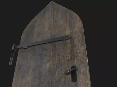 Low poly Medieval Door 3D model Low-poly 3D model