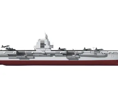 Chinese Army Navy Type 003 Aircraft Carrier Fujian Ship 3D model