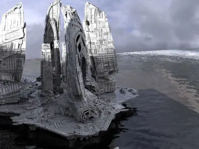 Halo Forerunner Huge complex structure 3D model