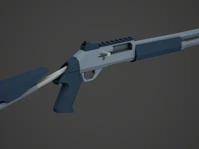 Stylized M1014 Shotgun Low Poly Mobile Ready Low-poly 3D model