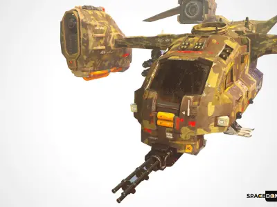 Spaceship Jet-Fighter - ready games and Video Production Low-poly 3D model