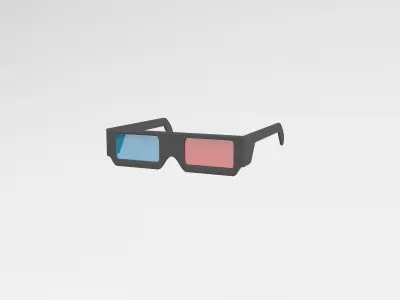 Cartoon 3D Glasses v1 002 Low-poly 3D model