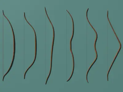 Wooden bow Low-poly 3D model