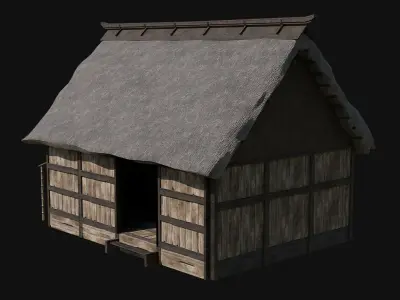 FEUDAL ASIAN JAPAN HOUSE INDUSTRIAL CITY BUILDING COLLECTION Low-poly 3D model