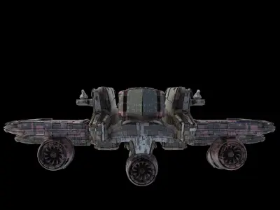 salina v2 Huge SciFi Spaceship 3D model