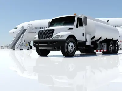 International Airport Fuel Truck 3500 gal Low-poly Low-poly 3D model