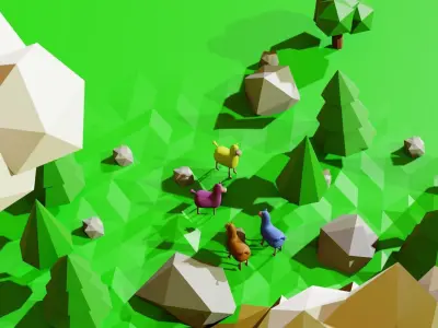 Asset pack low poly Free low-poly 3D model