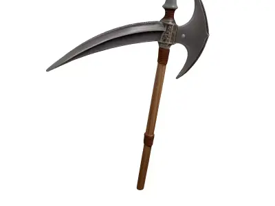 Medieval Fantasy Polearm Halberd Scythe 3D model