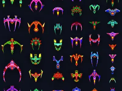 3DRT - Aliens fleet xtreme Low-poly 3D model