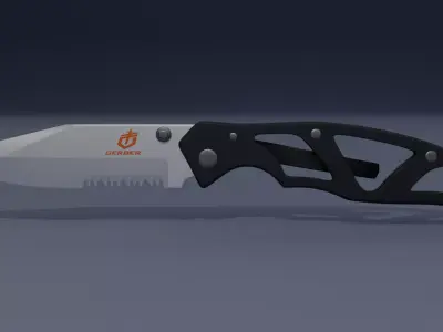 Gerber Paraframe Tactical Knife fro Game Ready 3D Model Pack Low-poly 3D model