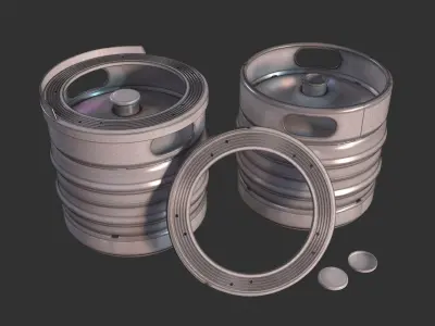 Small Beer Keg 3d Model -- High Poly 3D model Free 3D model