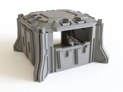 Sci fi Pillbox for tabletop scenery 3D print model