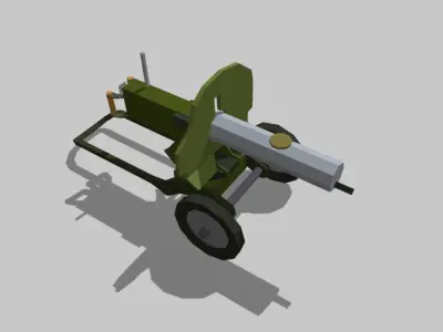 Maxim-Gun cannon on wheels Free low-poly 3D model