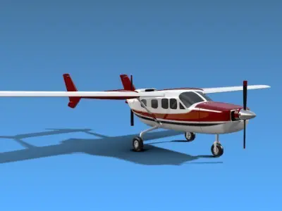 Cessna Skymaster propeller aircraft 3D model