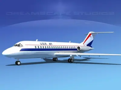 Douglas DC-9-20 USA Jet 3D model