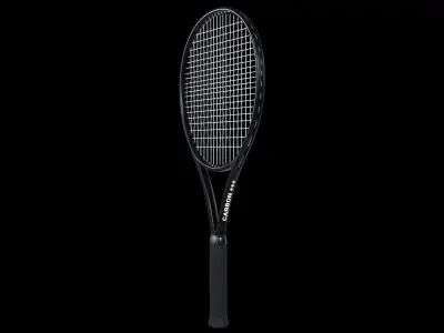 Tennis racket carbon fiber black 3D model