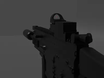 FN SCAR-H Low-poly 3D model