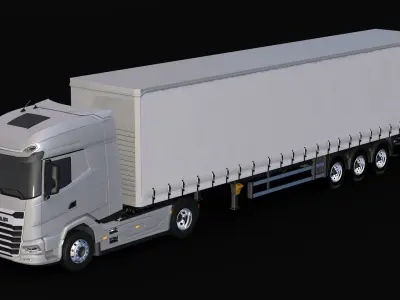2021 DAF XG 480 Sider Trailer 3D model