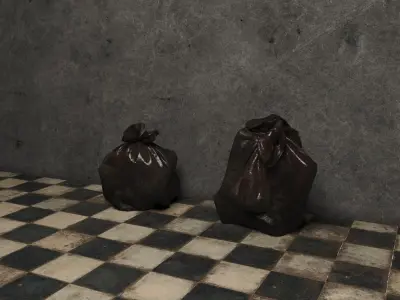 Trash bags Free low-poly 3D model