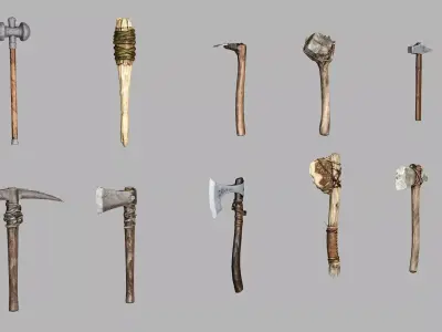 Medieval Polearms Weapon Pack 04 Low-poly 3D Model Low-poly 3D model