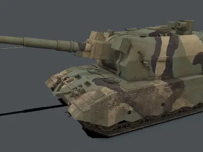 Koalitsiya-SV  2S35  Low-poly 3D model