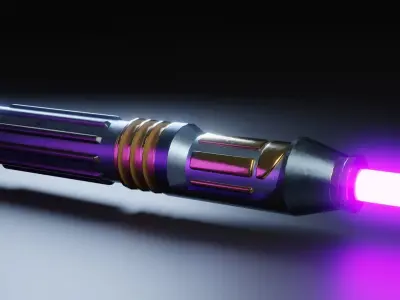 Lightsaber Violet PBR Low-Poly Game-Ready 3D Model Low-poly 3D model