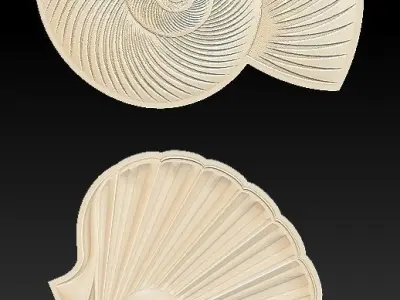Two Shells Suitable for embossing Hot Foil Technique 3D model