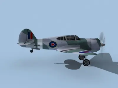Curtiss H-75C Mohawk V21 RAF 3D model
