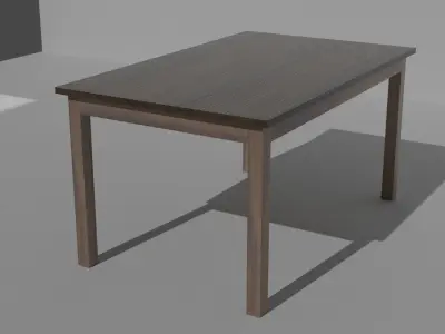 Low Poly Simple Wooden Table Free low-poly 3D model