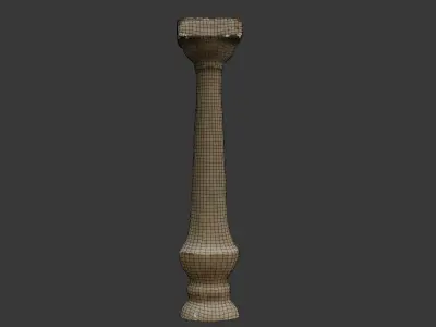 Classical Stone Baluster 3D Scan Low-poly 3D model