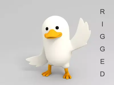 Rigged Duck Character 3D model