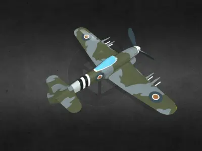 Hawker Typhoon EK139N Low-poly 3D model