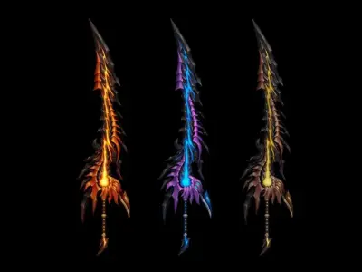 Infernal Long Sword Low-poly 3D model