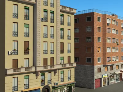 Building Collection 101-104 Low-poly 3D model