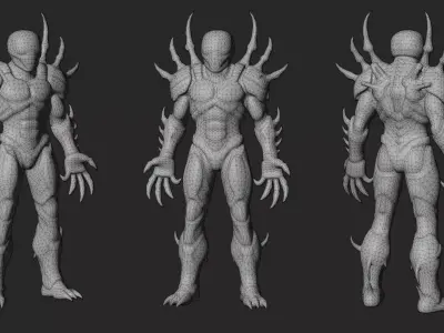 Sci-Fi Mutant Alien Creature Boss Character Low-poly 3D model