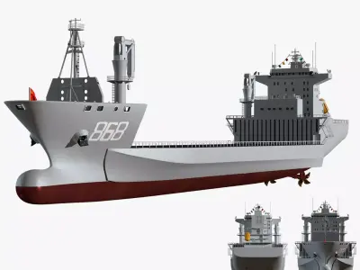 China Navy Donghai Island semi submersible ship No 868 3D 3D model